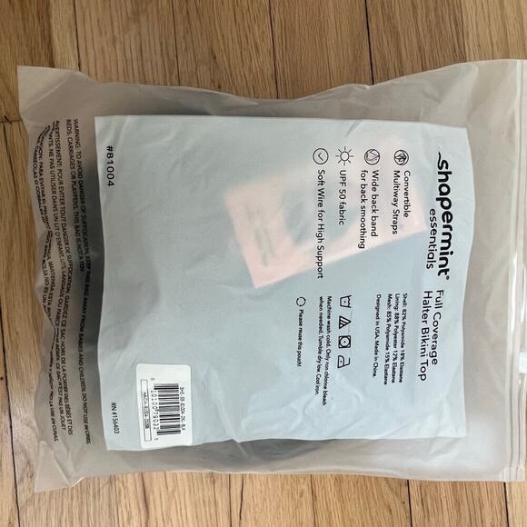 NEW Shapermint Women's 2XL Black Full Coverage Halter Bikini Top Shape Swim Sexy - Picture 8 of 9